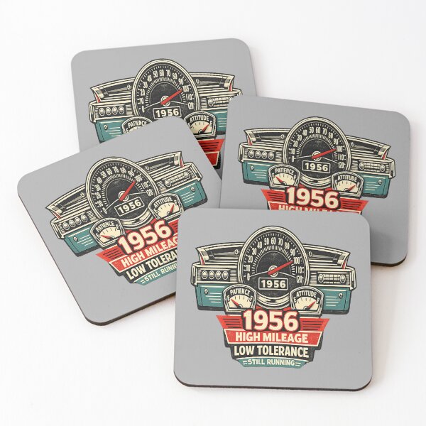 Item preview, 1956 High Mileage 70th Birthday Shirt for Classic Car Dad designed and sold by POD DYNASTY | Original Print On Demand T-Shirt Graphics.