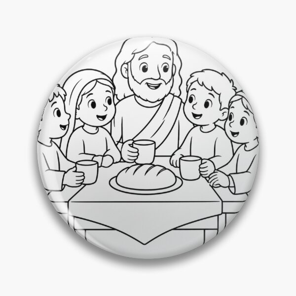 Item preview, Jesus with Children Coloring Page – Bible Story Line Art for Kids designed and sold by Krzepcia.