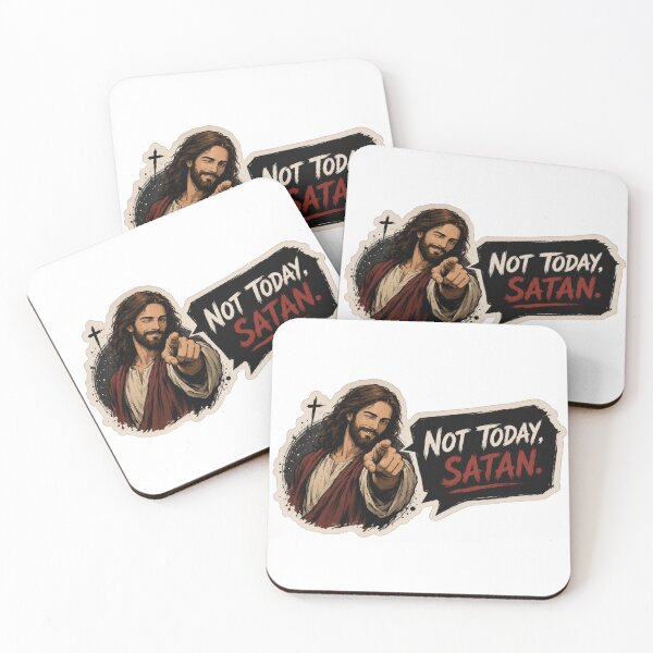 Item preview, jesus not today satan meme  designed and sold by PatternFly.