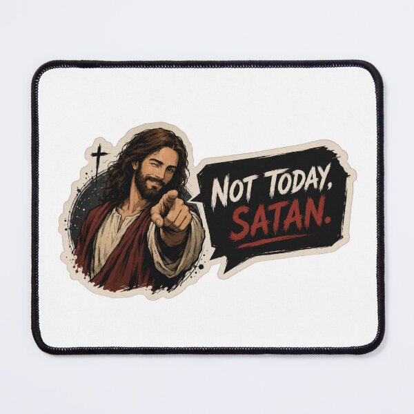 Item preview, jesus not today satan meme designed and sold by PatternFly.