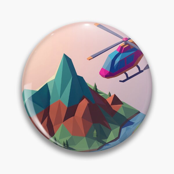 Item preview, Low Poly Helicopter Mountain Landscape designed and sold by Design-Illusi0n.