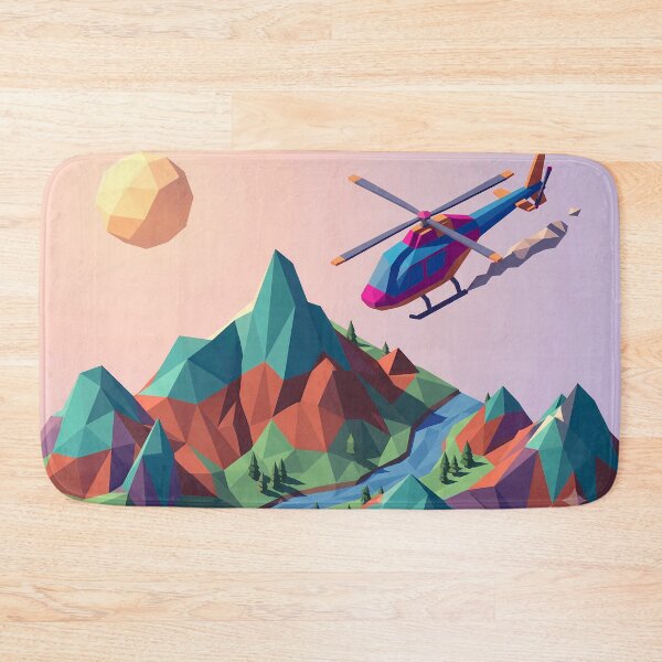 Item preview, Low Poly Helicopter Mountain Landscape designed and sold by Design-Illusi0n.
