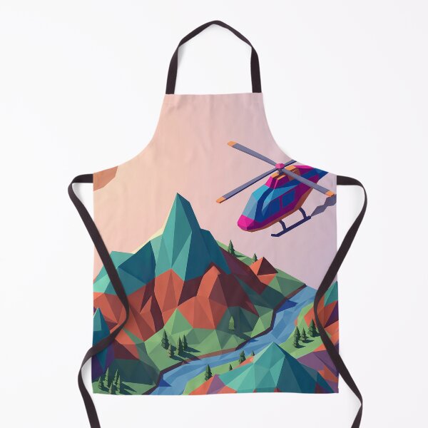 Item preview, Low Poly Helicopter Mountain Landscape designed and sold by Design-Illusi0n.