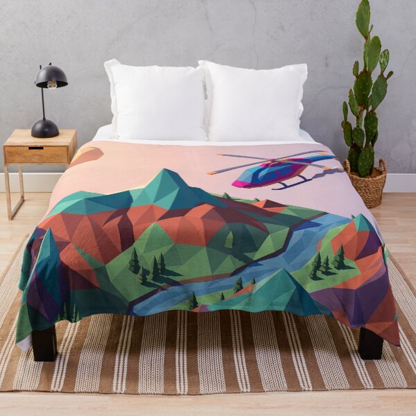 Item preview, Low Poly Helicopter Mountain Landscape designed and sold by Design-Illusi0n.