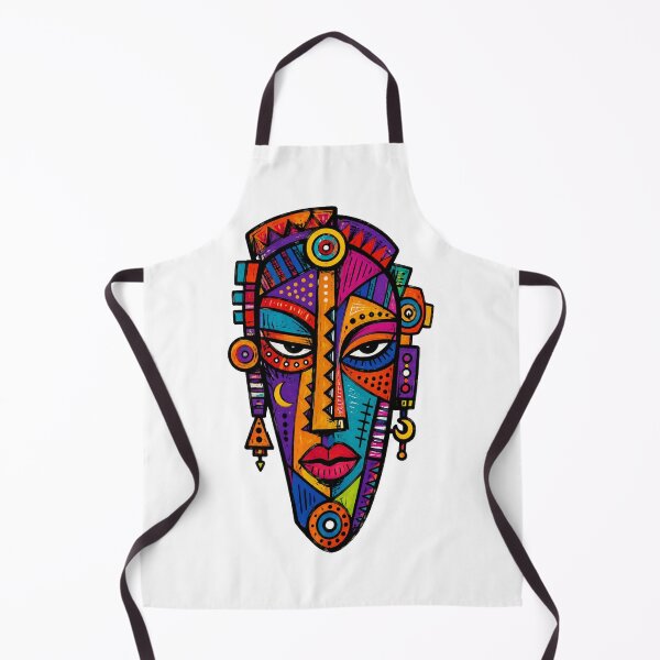 Item preview, Rainbow Totem Sentinel Abstract Mask designed and sold by MiszungART.