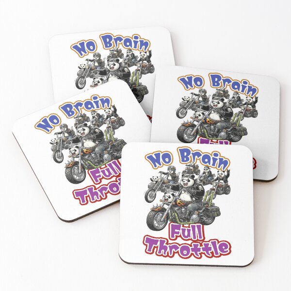 Item preview, No Brain Full Throttle Biker gang Panda designed and sold by LOVEARTDESIGN.
