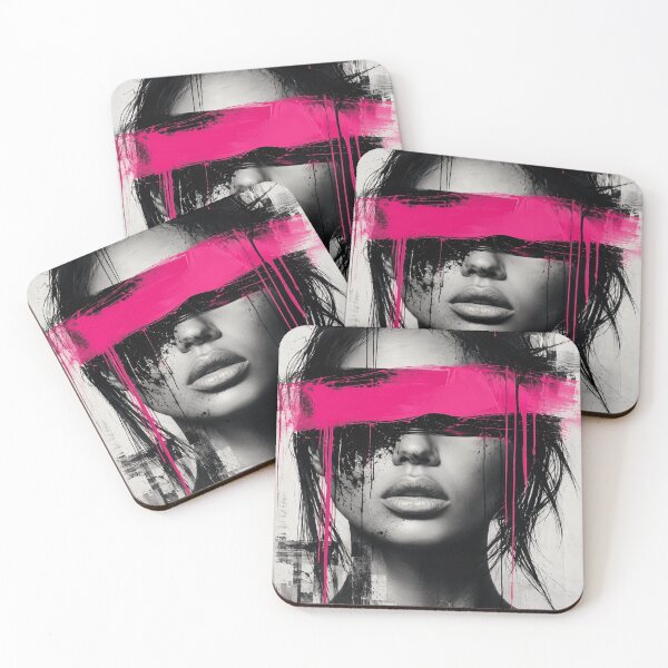 Item preview, Pink Brushstroke Editorial Portrait Art designed and sold by EatPrayLive.