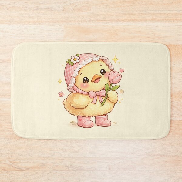 Item preview, Cute Kawaii Duck with Tulip | Pastel Spring Duckling Sticker | Cottagecore Animal Art designed and sold by StickyDelights.