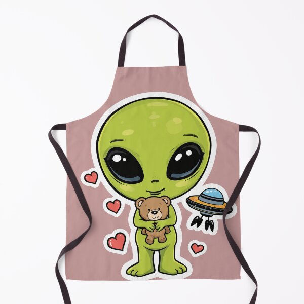 Item preview, Cute Alien Hugging Teddy Bear | Wholesome Space Cartoon designed and sold by SmokingAlien.