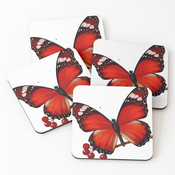 Item preview, Red Admiral Butterfly on Berry Branch designed and sold by pumsquare.