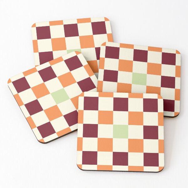 Item preview, Orange Green and Maroon Checkered Pattern designed and sold by The Innocent Ghost Project.