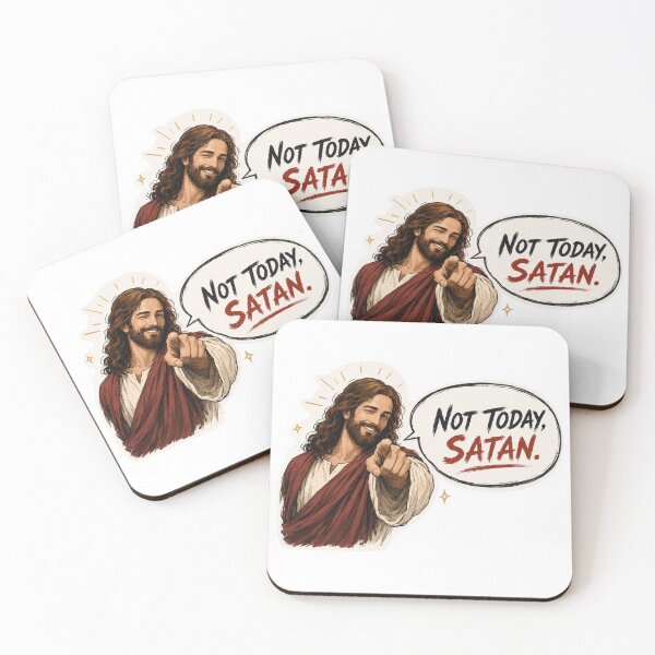 Item preview, jesus not today satan meme  designed and sold by PatternFly.