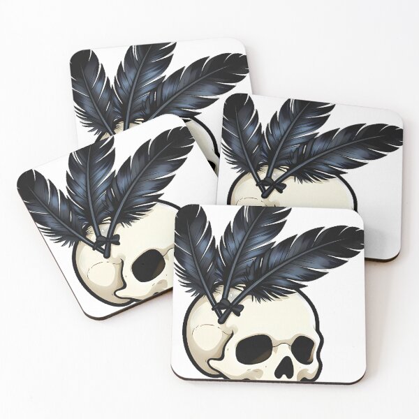 Item preview, Gothic Skull with Crow Feathers designed and sold by IllumeInk.