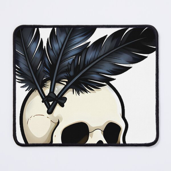 Item preview, Gothic Skull with Crow Feathers designed and sold by IllumeInk.