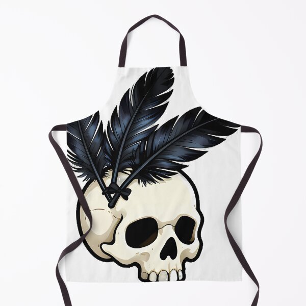 Item preview, Gothic Skull with Crow Feathers designed and sold by IllumeInk.