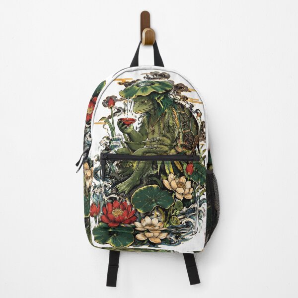 Item preview, Kappa Yokai Art – Japanese Water Spirit Lotus Ukiyo-e Style Illustration designed and sold by kaxymax.
