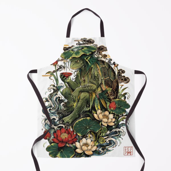Item preview, Kappa Yokai Art – Japanese Water Spirit Lotus Ukiyo-e Style Illustration designed and sold by kaxymax.