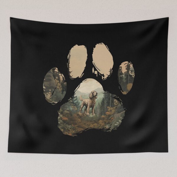 Item preview, Funny Cocker Spaniel Paw Foggy Mountain Tree Mom Dad Kids designed and sold by rafaeltto.