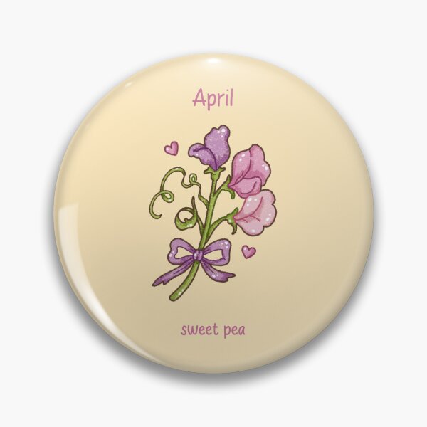 Item preview, April Birth Flower – Sweet Pea designed and sold by TheRightNotes.