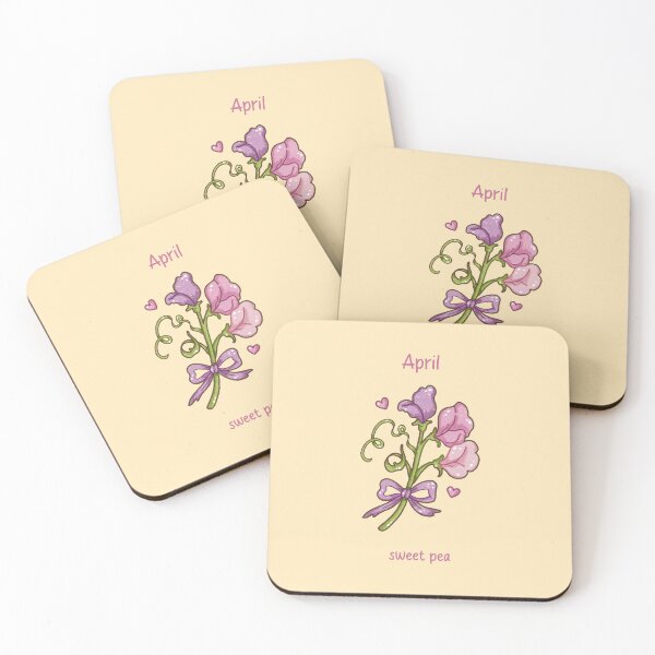 Item preview, April Birth Flower – Sweet Pea designed and sold by TheRightNotes.