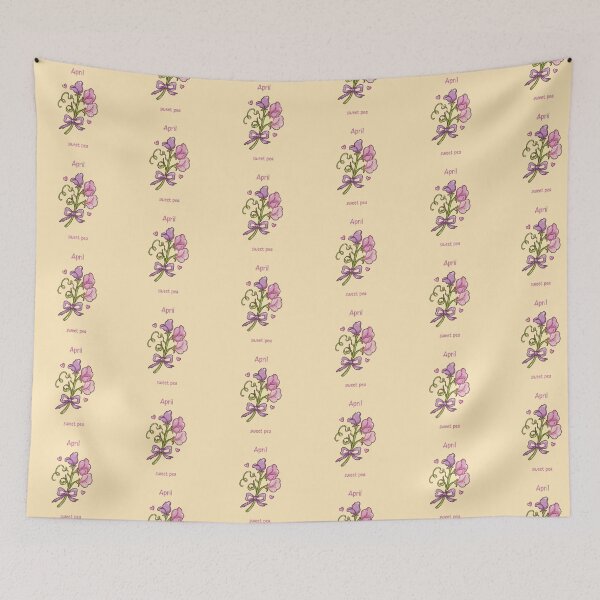 Item preview, April Birth Flower – Sweet Pea designed and sold by TheRightNotes.