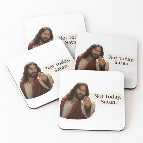 Item preview, jesus not today satan meme  designed and sold by PatternFly.