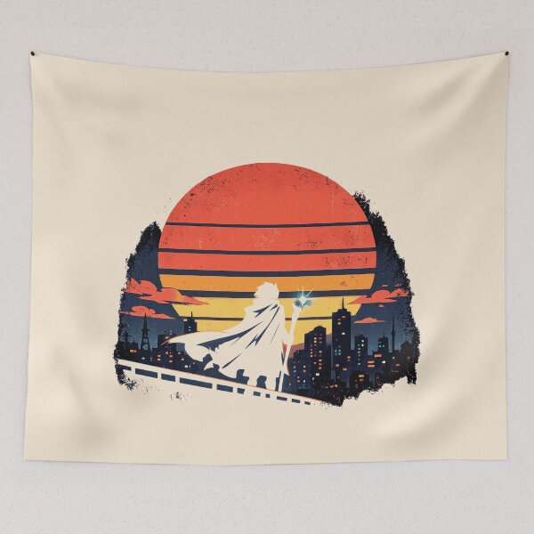 Item preview, Synthwave Retro Anime Rooftop City Solitude designed and sold by KungPowUnicorn.