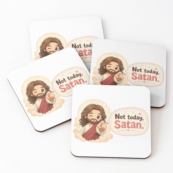 Item preview, cute jesus not today satan meme  designed and sold by PatternFly.