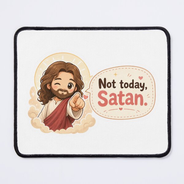 Item preview, cute jesus not today satan meme designed and sold by PatternFly.