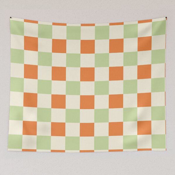 Item preview, Orange and Green Checkered Pattern designed and sold by The Innocent Ghost Project.