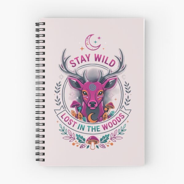 Item preview, Stay Wild Lost In The Woods Boho Fuchsia Mystic Deer Sticker  designed and sold by Amituniqart.
