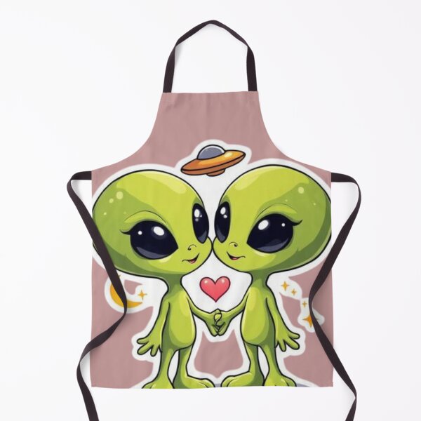 Item preview, Love Across the Galaxy | Cute Alien Couple designed and sold by SmokingAlien.