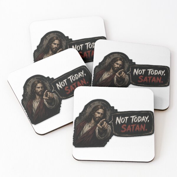 Item preview, dark jesus not today satan meme  designed and sold by PatternFly.