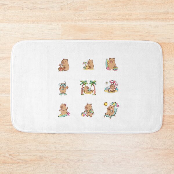Item preview, Cute Summer Vacation Capybara Sticker Sheet designed and sold by KAWAII STUDIO NB.