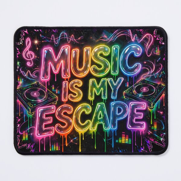 Item preview, Music Is My Escape – Neon Graffiti Quote 2 designed and sold by RH Design Lab.