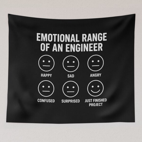 Item preview, Emotional Range of an Engineer Funny Engineering Faces Fan designed and sold by viectory.