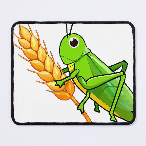 Item preview, Green Grasshopper on Wheat Stalk designed and sold by pumsquare.