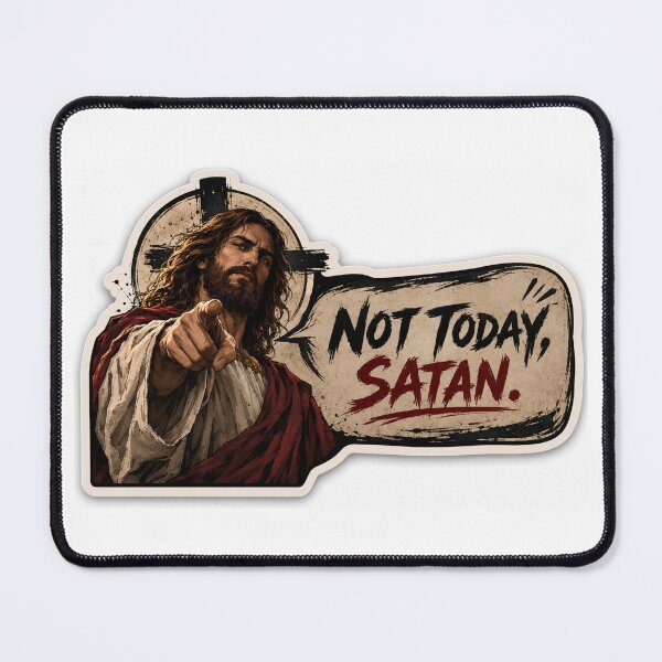 Item preview, jesus not today satan meme designed and sold by PatternFly.
