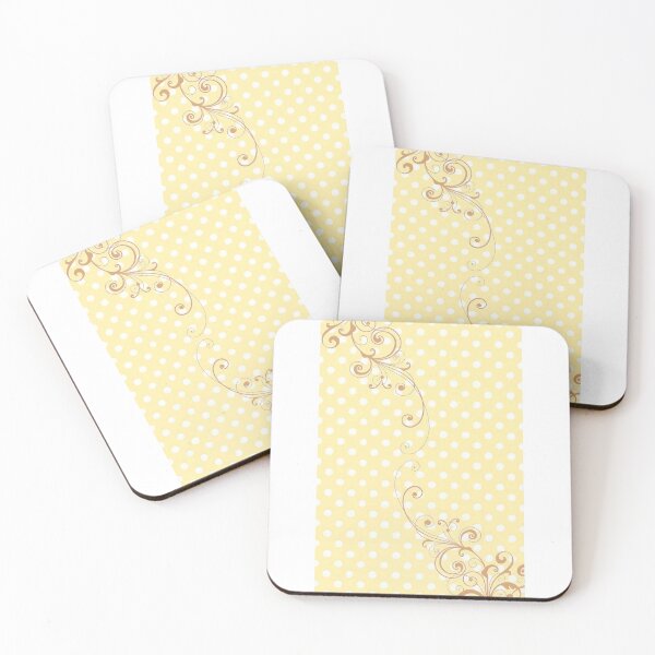 Item preview, Yellow Polka Dot Wallpaper with Filigree designed and sold by rainyclouddiary.