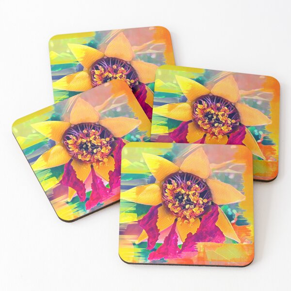 Item preview, Psychedelic Glitch Art Passion Flower Digital Painting designed and sold by BalkanBloom.