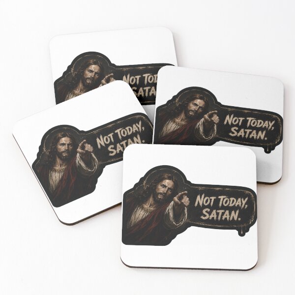Item preview, jesus not today satan meme  designed and sold by PatternFly.