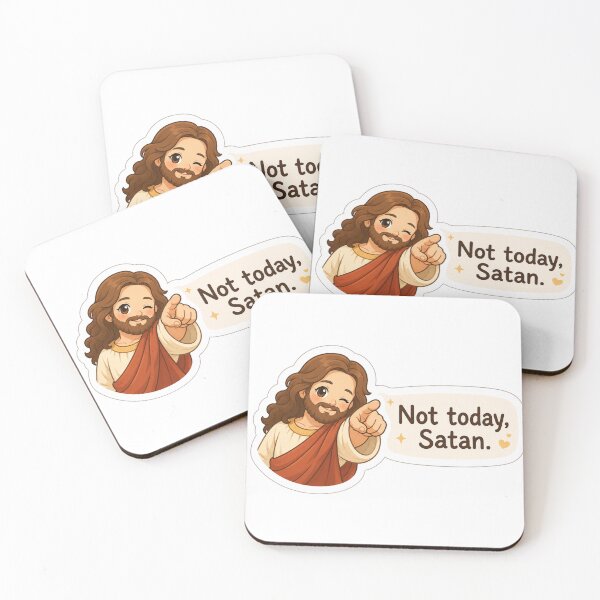 Item preview, kawai jesus not today satan meme  designed and sold by PatternFly.