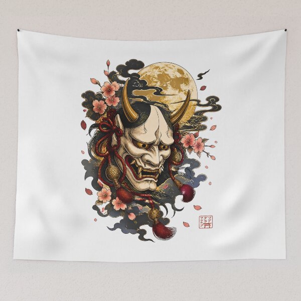 Item preview, Moonlit Hannya Mask – Japanese Oni Demon Yokai Dark Art designed and sold by kaxymax.