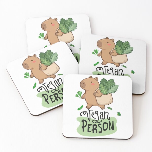 Item preview, Vegan Person Cute Capybara designed and sold by TheBeeKindSpace.