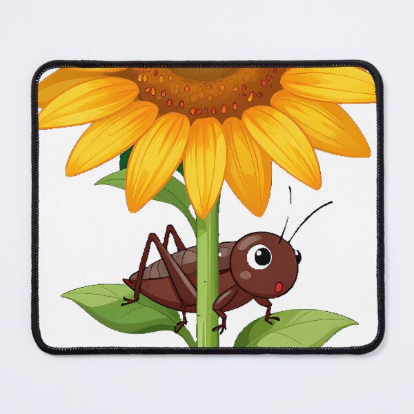 Item preview, Cute Cricket on Sunflower Stem designed and sold by pumsquare.