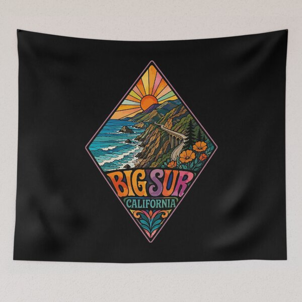 Item preview, Big Sur California Coast Stained Glass Art Travel designed and sold by TomFrontierArt.