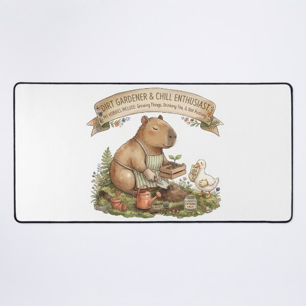 Item preview, Dirt Gardener & Chill Enthusiast - Cute Capybara Gardening Sticker designed and sold by Lu7u.