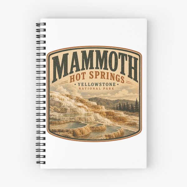 Item preview, Mammoth Hot Springs Yellowstone | Vintage Thermal Terraces Graphic designed and sold by Rewind Society.