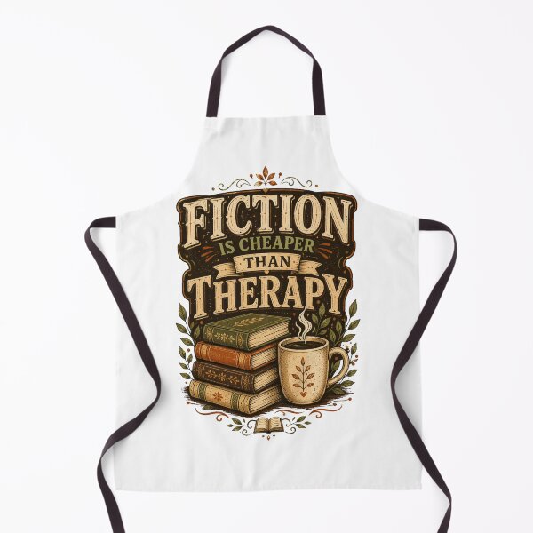 Item preview, Fiction Is Cheaper Than Therapy | Funny Reader Gift | Bookworm Design designed and sold by DaVinci_drop.
