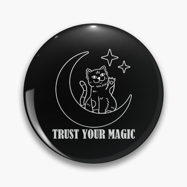 Item preview, TRUST YOUR MAGIC Mystical Black Cat on Crescent Moon | Celestial Witchcore Gothic T-Shirt designed and sold by thepeaceful90.